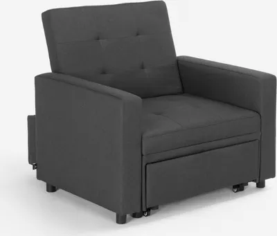 Produktbild von Platzsparendes modernes Design Einzelsessel Bett mit Armlehnen Brooke - Grau