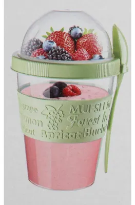 Productafbeelding van 4 joghurtbekers van Excellent Houseware, plastic, 9x16 cm, 600 ml, meerkleurig