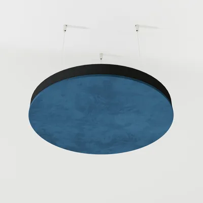 Obrázok produktu pre Sada 4 kusov – Zavesené akustické panely zo zamatovej látky „CIRCLES-Cinematic“ s montážnou súpravou | Akustické riešenie | Absorbuje zvuk [CIRCLES | Modrá]