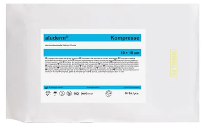 Produktbild von aluderm Kompresse 1003225 5x5cm 50 St./Pack.