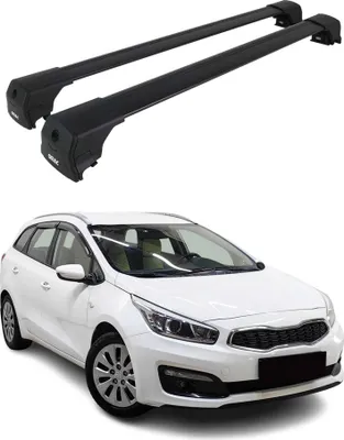 Image de Barres De Toit pour Kia Cee'd Estate Break 2012-2018 Aluminium Noir ABE