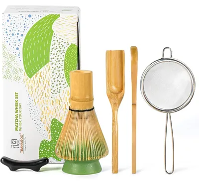 Productafbeelding van Matcha-bamboo set, 6-delig, met houder en accessoires