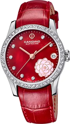 Produktbild von Candino Leder Damen Uhr C4721/2 Analog Fashion Armbanduhr rot Elegance D2UC4721/2