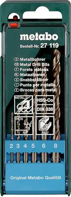 Produktbild von Metabo HSS-Co-Bohrerkassette 6-tlg.
