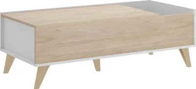 Immagine prodotto di Dmora Tavolino da Salotto Alexius 60x99x41h cm Bianco, un Vano Vano Portaoggetti