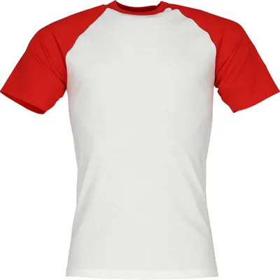 Produktbild von Fruit of the Loom Valueweight Short Sleeve Baseball T Farbe: weiß/rot Größe: S