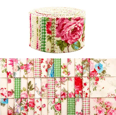 Patchworkstoffe 42er Set, Baumwolle, 6,4 x 50 cm