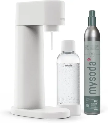 Produktbild von Mysoda Woody, Design-Wassersprudler (White) mit 1L Flasche und CO2 Zylinder