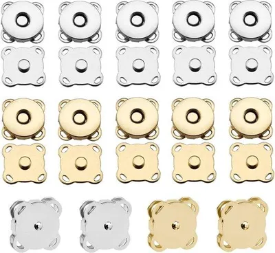 Produktbild von Famanu Magnetische Druckknöpfe 24 Stück - Gold und Silber