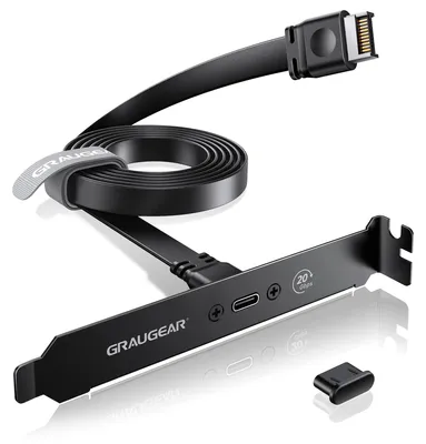 Immagine prodotto di GrauGear G-ETC-20G-B GRAUGEAR Erweiterungskabel USB-C m. PCI Slotblech PC-Gehäuse