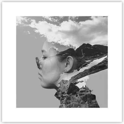 Produktbild von Poster - Poster ohne Rahmen - Frau modern schwarz und weiß - 30x30 cm - Wand Bild - Wanddeko - Wandbilder - Kunstposter - Wandposter - Bilder - Kunstdruck - Wanddekoration - Wandbild - P2XAC30x30-4571
