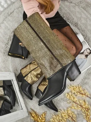 Produktbild von Damen Stiefeletten aus  mit Blockabsatz und dekorativem Schaft Virelia, Größe 37