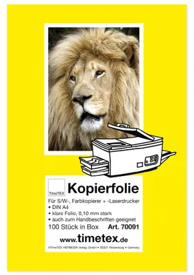 Produktbild von TimeTEX-Kopierfolie A4, schwarz/weiß + Farbe, Box 100 Stück