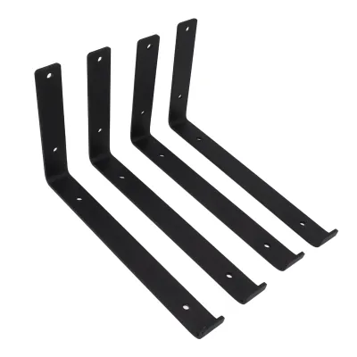 Zdjęcie produktu dla 4Pcs Wsporniki półek L Mocne metalowe Łatwa instalacja Mocne metalowe wsporniki L do rodzinnego biura Garaż (7,9 cala)