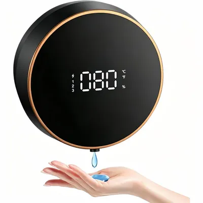 Produktbild von Seifenspender Automatisch, 3 Einstellbare Stufen&Vollflächen-Display, Touchless Wandmontage, 300ml Elektrischer Schaumspender,USB-Aufladung, Schwarz