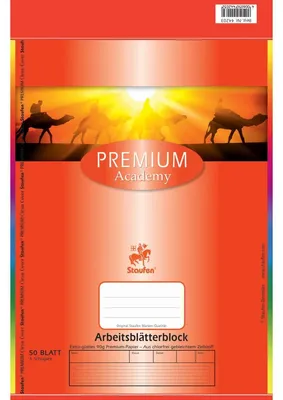 Produktbild von Staufen® 734044203 Arbeitsblätterblock PREMIUM LIN 3 - A4, 80 g/qm, 50 Blatt, beidseitig mit Rahmen