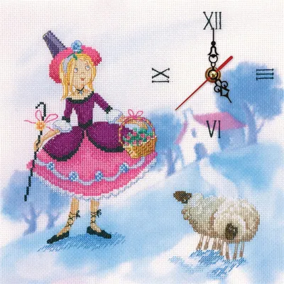 Imagen del producto de Kit de bordado de punto de cruz RTO, diseño "El pastor y el deshollinador", modelo M40017, 26x26 cm