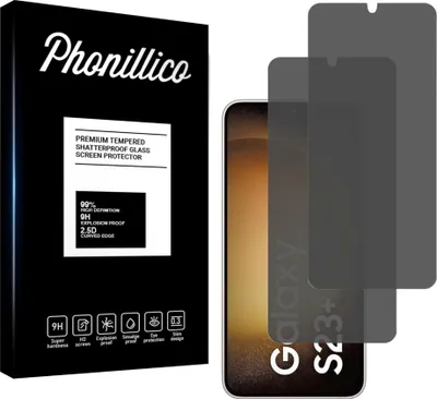 Image de Verre trempé anti-mouchard pour Samsung Galaxy S23 PLUS [2 pièces] Film noir de protection d'écran Privacy anti-rayures verre résistant Phonillico®