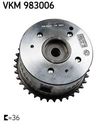 Produktbild von SKF VKM 983006 Nockenwellenversteller für HYUNDAI Kona (OS) Einlass 36-Zähne