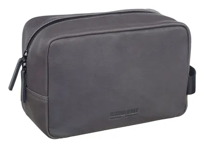 Image de LEONHARD HEYDEN Cuir trousse de toilette Den Haag Washbag Grey gris foncé