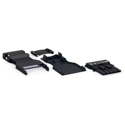 Image de Connecteur femelle avec boîtier de décharge de traction WAGO, 5 pôles, 1,5 mm², noir