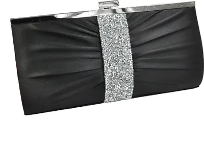 Produktbild von Steuer Modeschmuck Abendtasche Metall 23,0cm schwarz Glasstein weiß 445000020