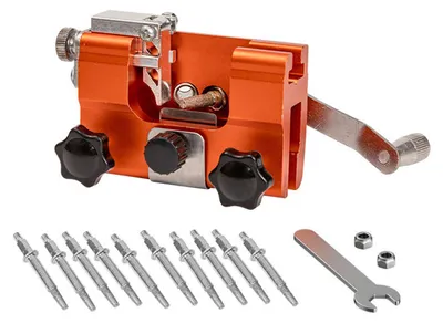 Produktbild von 1 Set Kettensägen-Schärfgerät mit 3/5/10 Schärfstangen, tragbare Handkurbel-Kettensägen-Schärfvorrichtung, Werkzeugset mit Schärfköpfen C