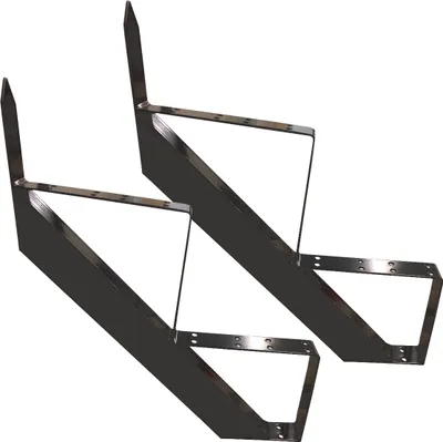 Produktbild von Treppenrahmen 2 stufig Stahl-Treppe Anthrazit Treppenholm Geschosshöhe 34cm