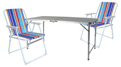 Produktbild von 3-teiliges Campingmöbel Set Outdoor Campingstuhl Tisch Aluminium