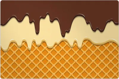Produktbild von Küchenmatte 80x120 cm Vinylmatte Bodenmatte Dekoration - Glasur Schokolade auf Waffel