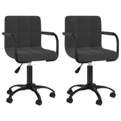 Image de Chaises pivotantes à manger lot de 2 noir velours