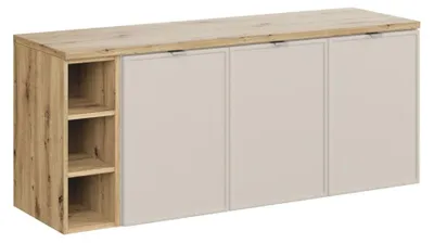 Immagine prodotto di Set bagno BRAZZA: mobile sotto lavabo 140cm con nicchie visibili + piano per lavabo
