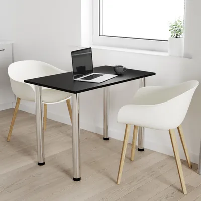 Produktbild von AKKE Schwarz Küchentisch mit chrom beine LxBxH: 50x50x74 cm