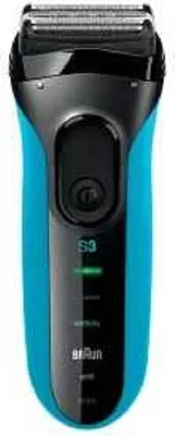 Produktbild von Braun Series 3 3010 Wet & Dry, Folienschaber, Schwarz, Blau, 2 SensoFoil, 1 Middle Trimmer, LED, Akku, Nickel-Metallhydrid (NiMH)