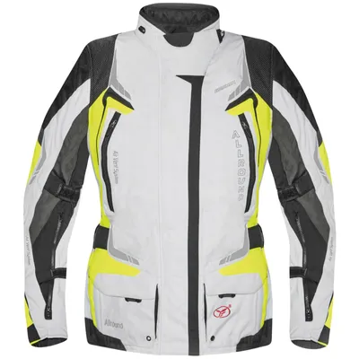 Produktbild von Germot Herren Motorradjacke Allround, Schwarz , Grau Gelb, 4XL