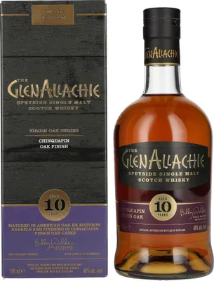 Image de The GlenAllachie 10 Years Old CHINQUAPIN VIRGIN OAK FINISH 48% Vol. 0,7l en boîte cadeau