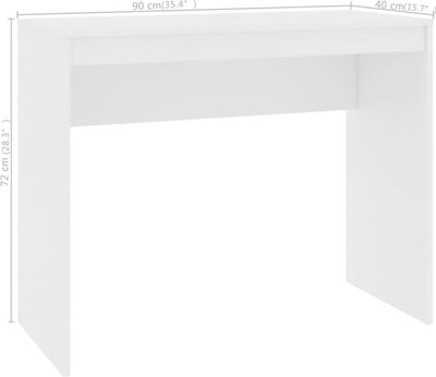 vidaXL Biurko białe 90×40×72 cm materiał drewnopochodny