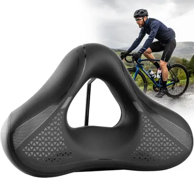 Productafbeelding van Fietszadel: Comfortabel, zacht zadel voor maximaal rijcomfort. Ergonomisch fietszadel, geschikt voor volwassenen, sportievelingen en mountainbikes. Afmetingen: 26*19*10 cm