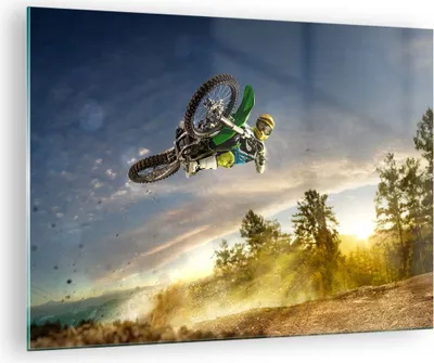 Produktbild von Bilder auf glas - Motorrad Extrem Spaß Wettbewerbe - 70x50cm - Glasbilder - Wandbilder - Kunstdruck - zum Aufhängen bereit - Wanddekoration aus Glas - Glas Bilder - Wandbild auf Glas - GAA70x50-2854