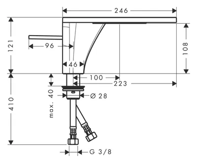 Productafbeelding van Hansgrohe wastafelmengkraan Axor Massaud, chroom, artikelnummer 18010000