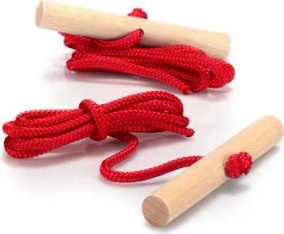 Produktbild von com-four® 2x Schlittenleine mit Holzgriff, Rodelzubehör Zugseil für Schlitten, Dreirad oder andere Kinderfahrzeuge, Premium  Germany!