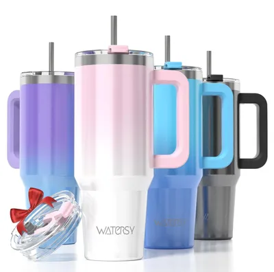 Produktbild von Isolierender Thermobecher mit Strohhalm und Griff