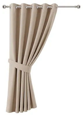 Verdunkelungsvorhänge mit Ösen, 2 Paneele, Beige, 167,6 x 213,4 cm