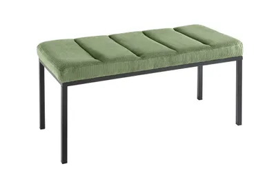Produktbild von riess-ambiente Design Sitzbank PETIT BEAUTÉ 80cm grün Cord schwarzes Gestell Polsterbank Bank