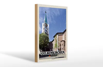 Produktbild von Holzschild Städte Gelsenkirchen Altstadtkirche 20x30cm