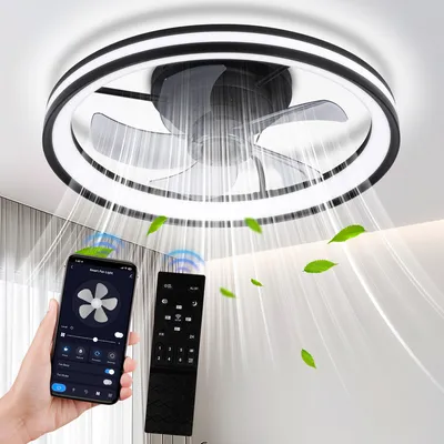 Obrázek produktu pro Ikodm Stropní ventilátor LED stropní svítidlo Ventilátor s osvětlením Dálkové ovládání Ventilátor do ložnice s dálkovým ovládáním Stmívatelný