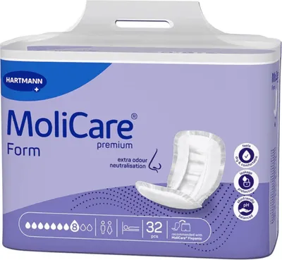 Image de Hartmann Molicare Premium Form 8 gouttes - 4 paquets de 32 protections
