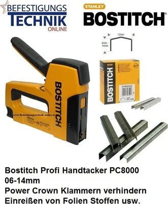 Produktbild von BOSTITCH Handtacker PC8000/T6 Tackerklammern, Klammergerät, Heftgerät, ergonomisch optimale Kraftübertragung, 6-14mm