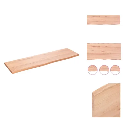 Obrázek produktu pro vidaXL Nástěnná police světle hnědá 100x30x2 cm dubový masiv - Nástěnné police
