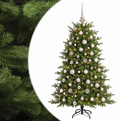 Image de vidaXL : Sapin de Noël artificiel avec boules de Noël, 180 cm, 300 LED